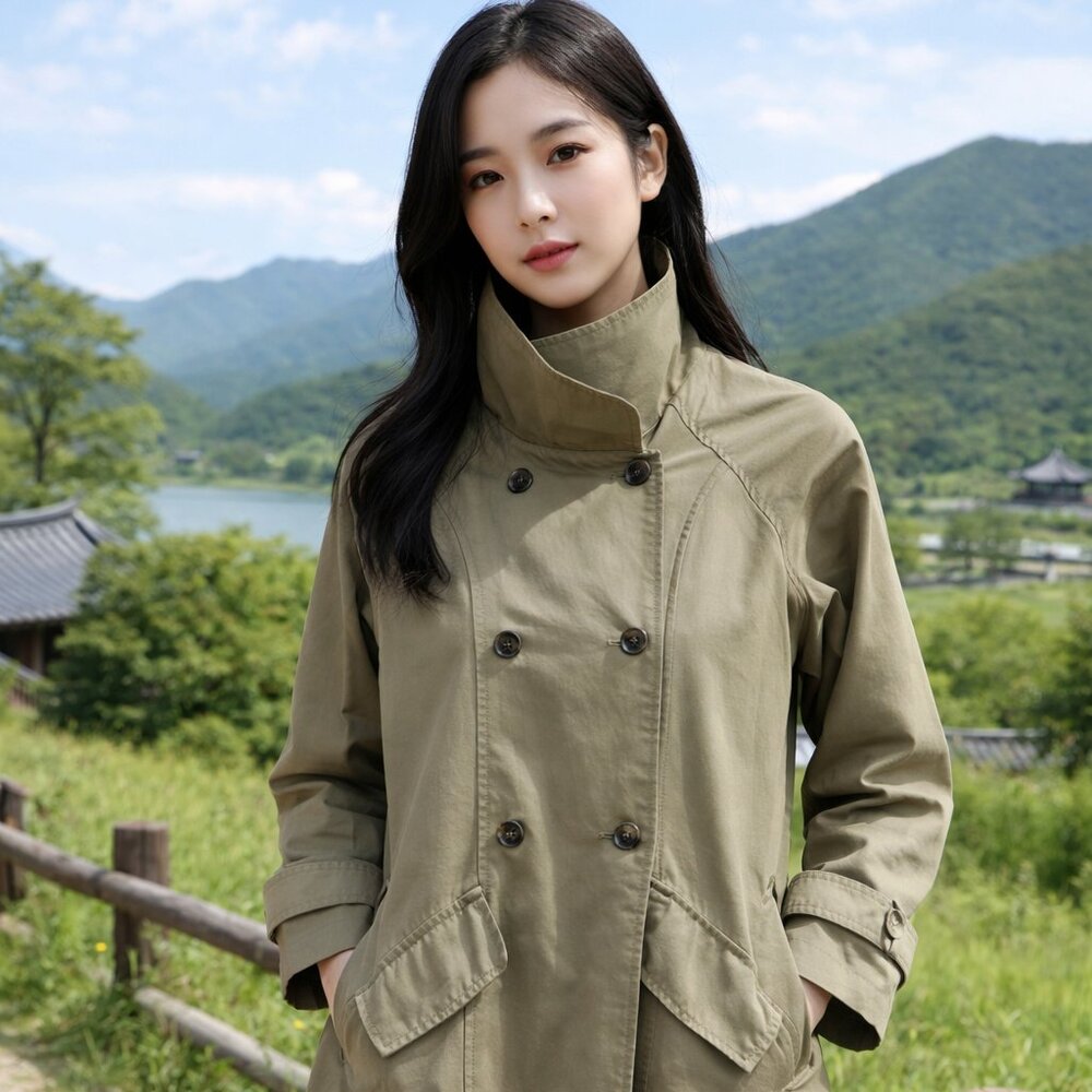 Vintage Short Double Breasted Trench - Camel